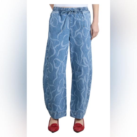 no brand Denim - Stylish‎ Blue Patterned Boyfriend Jeans